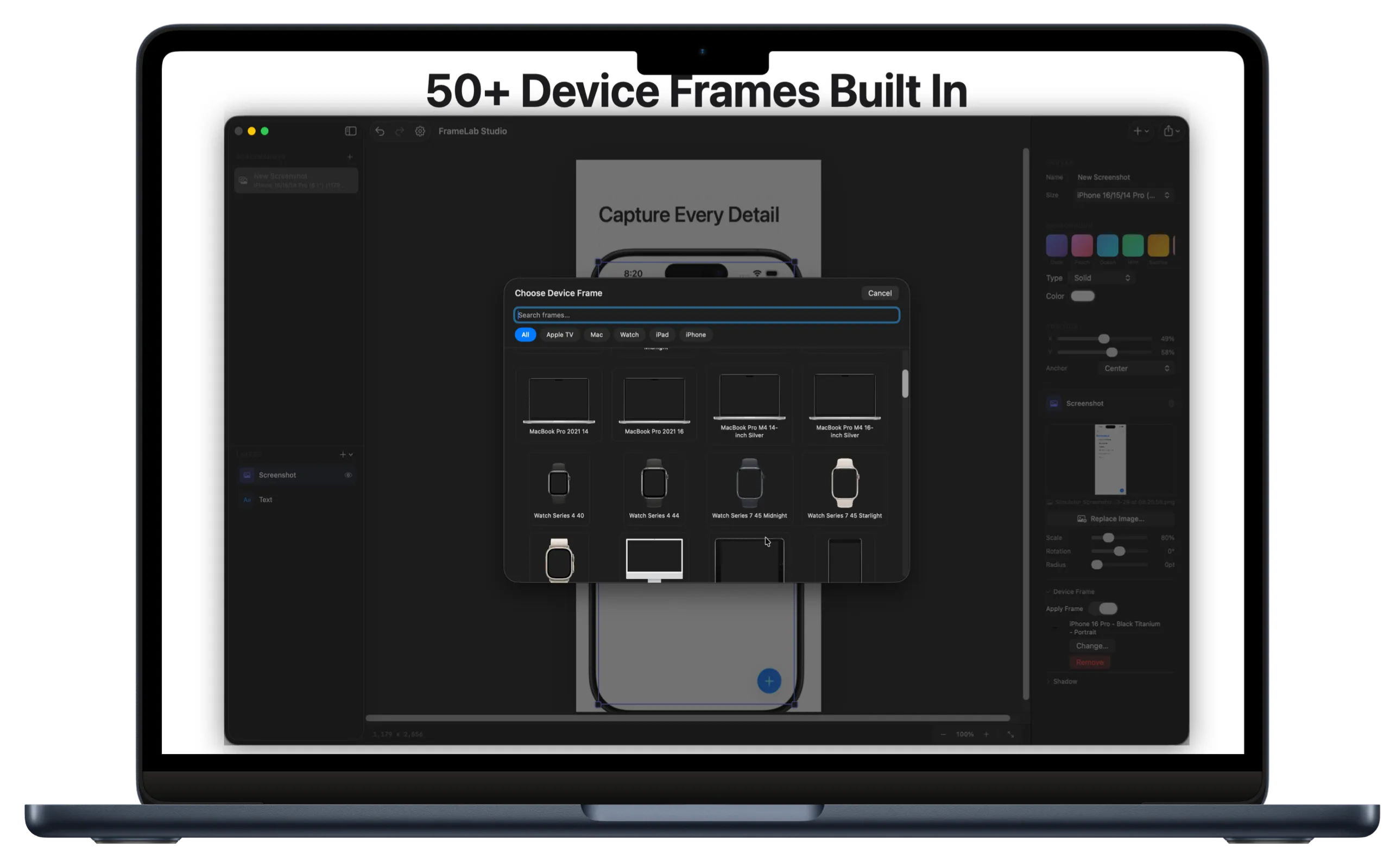 Device frame selection